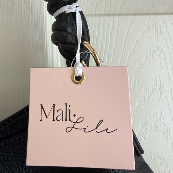 NWT Elegant Mali Lili Black Crescent vegan leather Bag - Picture 3 of 12